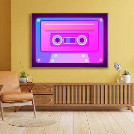 Affiche Vaporwave Violet Foncé Y2k 90s Cassette Audio