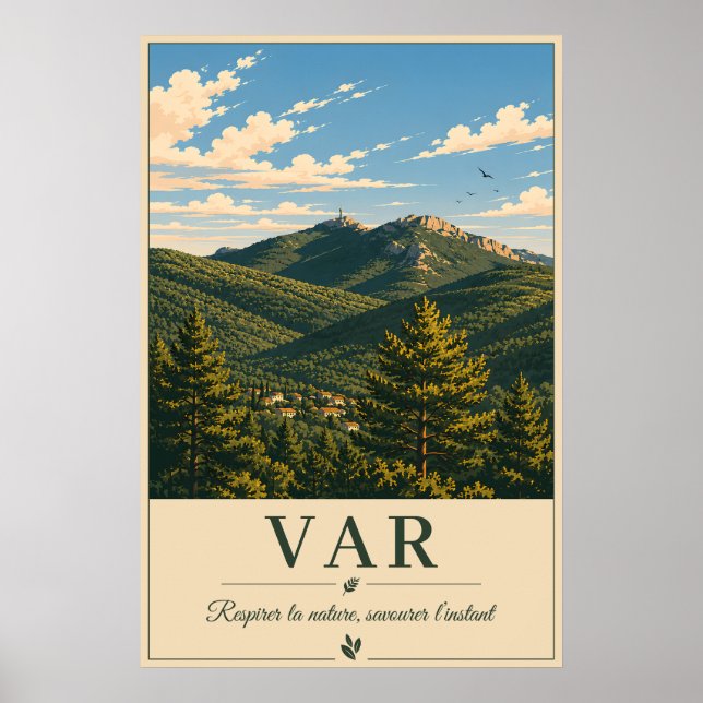 Affiche Var Provence Mountain Landscape Vintage (Devant)