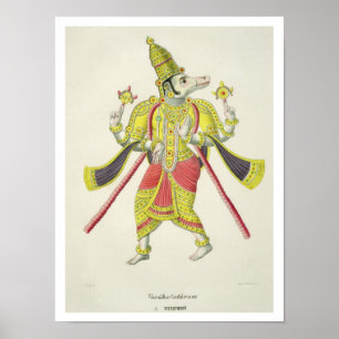 Affiche Varaha, gravée par de Marlet (litho couleur)