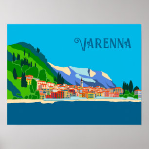 Affiche Varenna Lake Côme Italie Vintage voyage