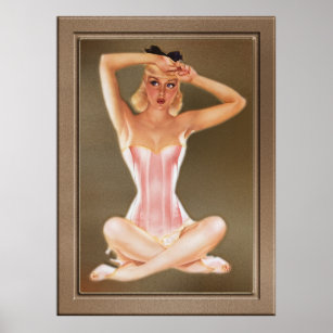Affiche Varga Girl In A Pink Corset par Alberto Vargas
