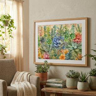 Affiche Variété de Succulentes
