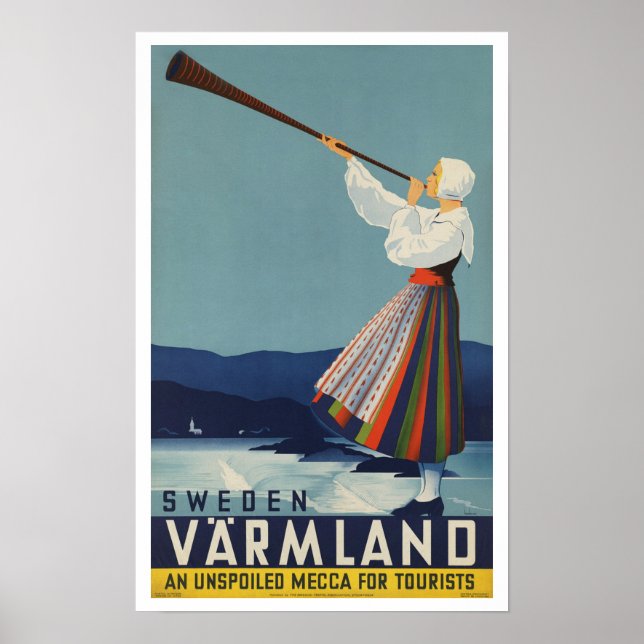 Affiche Varmland Suède - Vintage voyage (Devant)