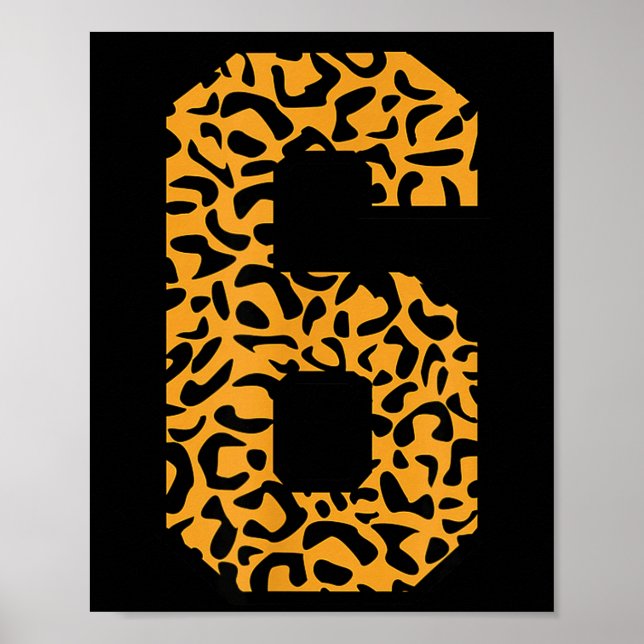 Affiche Varsity Six Équipe de Sport Numéro Correspondant L (Devant)