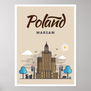 Affiche Varsovie Pologne Art Voyage Illustration