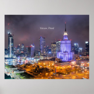 Affiche Varsovie, Pologne photo de la ligne d'horizon,