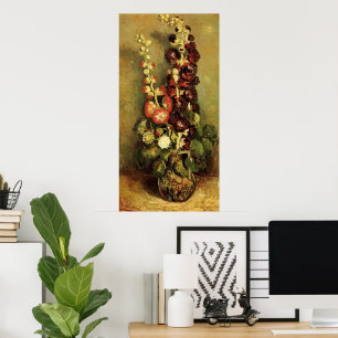 Affiche Vase aux roses trémières par Vincent van Gogh