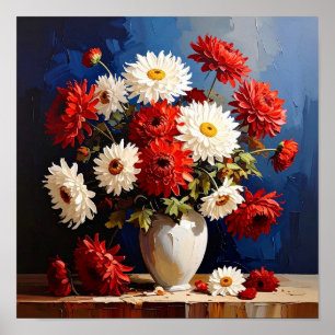 Affiche Vase avec chrysanthèmes d'après Van Gogh