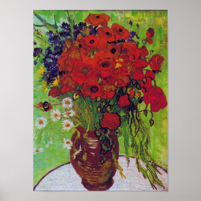 Affiche Vase avec Cornflowers et Poppies, Van Gogh (Devant)