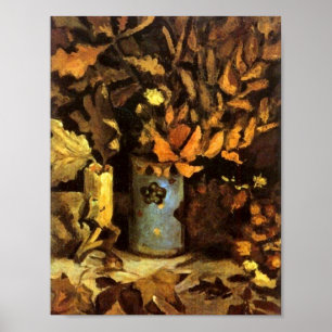 Affiche Vase avec des Feuilles morts Van Gogh