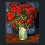 Affiche Vase avec des pavots rouges par Vincent Van Gogh<br><div class="desc">Vase avec des pavots rouges,  peint par Vincent Van Gogh en 1886. Cette image est du domaine public.</div>