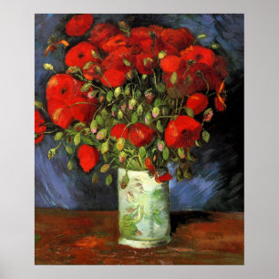 Affiche Vase avec des pavots rouges par Vincent Van Gogh