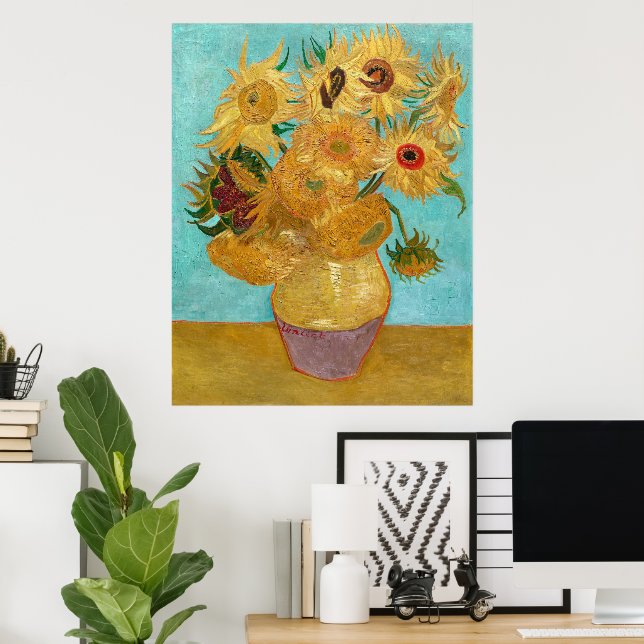 Affiche Vase avec douze tournesols par Vincent Van Gogh (Bureau à domicile)