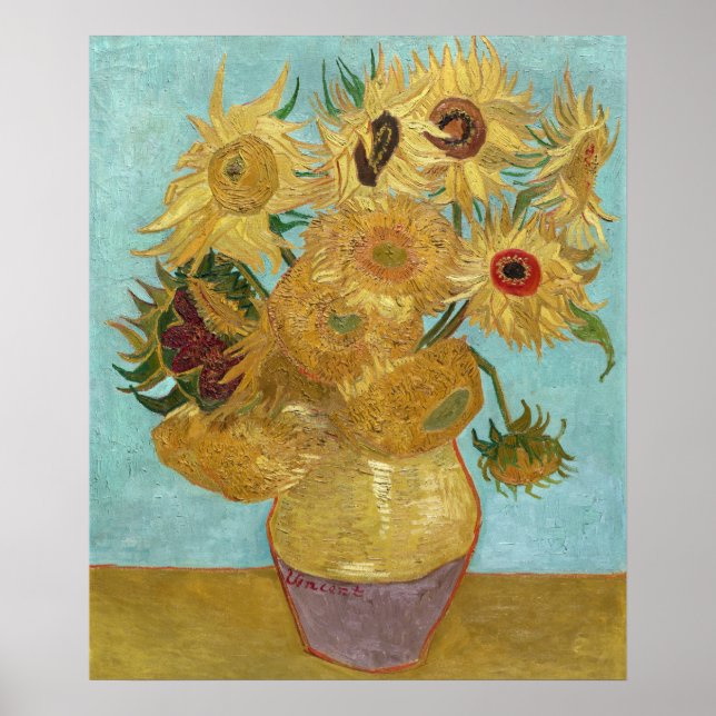 Affiche Vase avec douze tournesols par Vincent van Gogh (Devant)