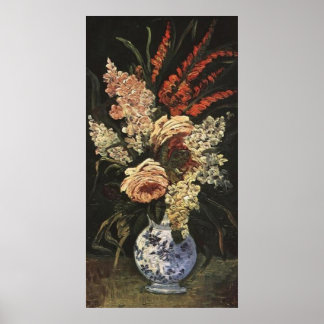 Affiche Vase avec Gladioli et Lilac par Vincent van Gogh