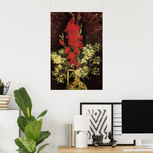 Affiche Vase avec Glaïeuls, Œillets de Vincent van Gogh