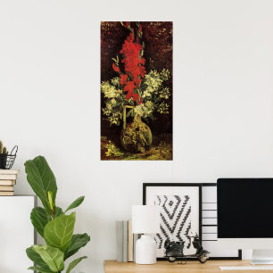 Affiche Vase avec Glaïeuls, Œillets de Vincent van Gogh