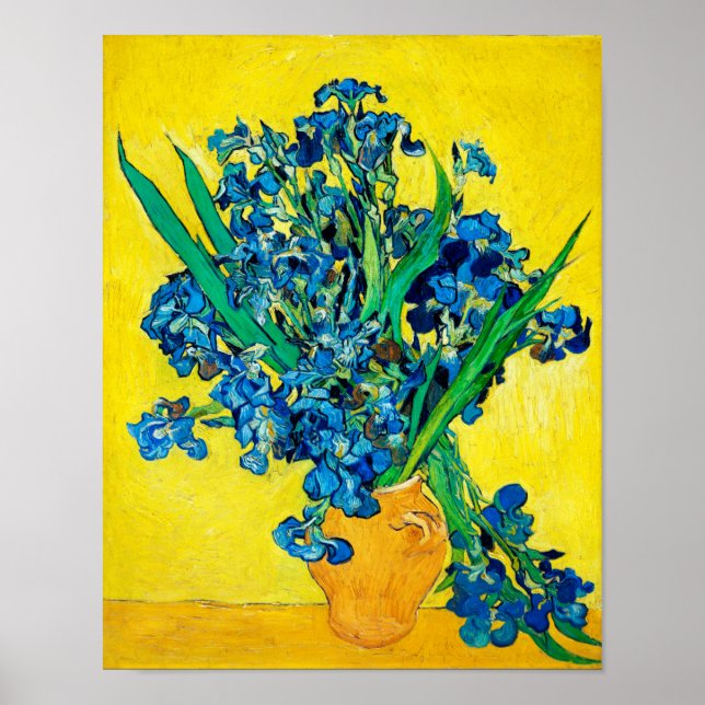 Affiche Vase avec Irises, Van Gogh (Devant)