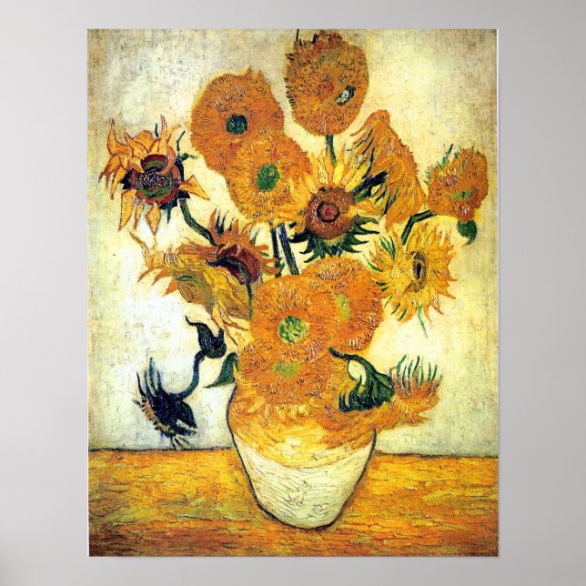 Affiche Vase avec quinze tournesols par Vincent van Gogh (Devant)