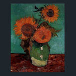 Affiche vase avec trois tournesols, van Gogh<br><div class="desc">vase avec trois tournesols,  van Gogh</div>