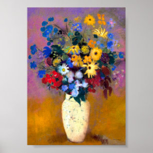 Affiche Vase blanc avec fleurs Odilon Redon