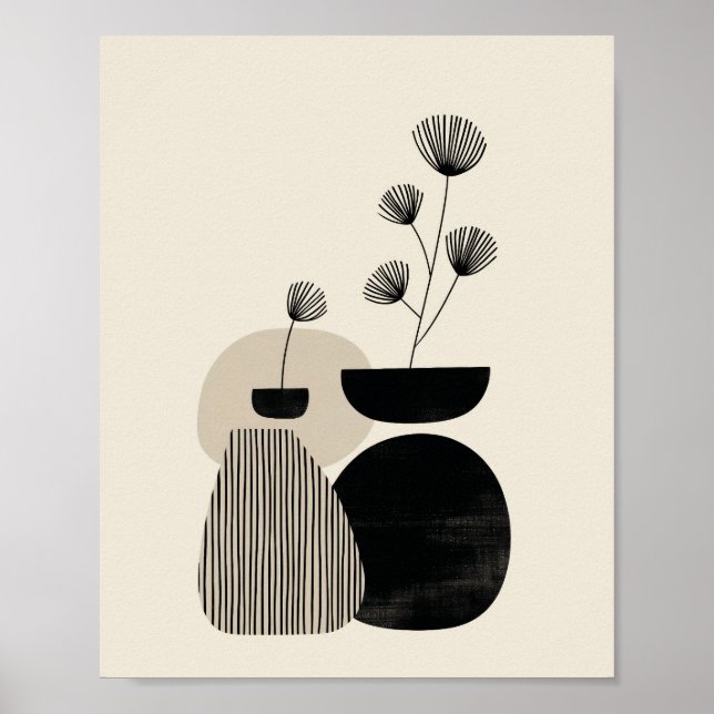 Affiche Vase d'art abstrait neutre (Devant)