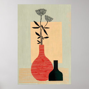 Affiche Vase d'art mural moderne du milieu du XXe siècle,