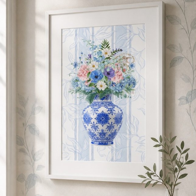 Affiche Vase de Chinoiserie Aquarelle (Créateur téléchargé)