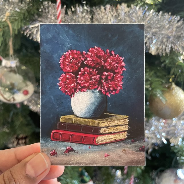 Affiche Vase de fleurs Bleu rose Livres Lecture Vie morte (Créateur téléchargé)