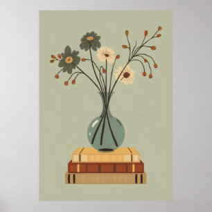 Affiche Vase de marguerites milieu de siècle Nature morte