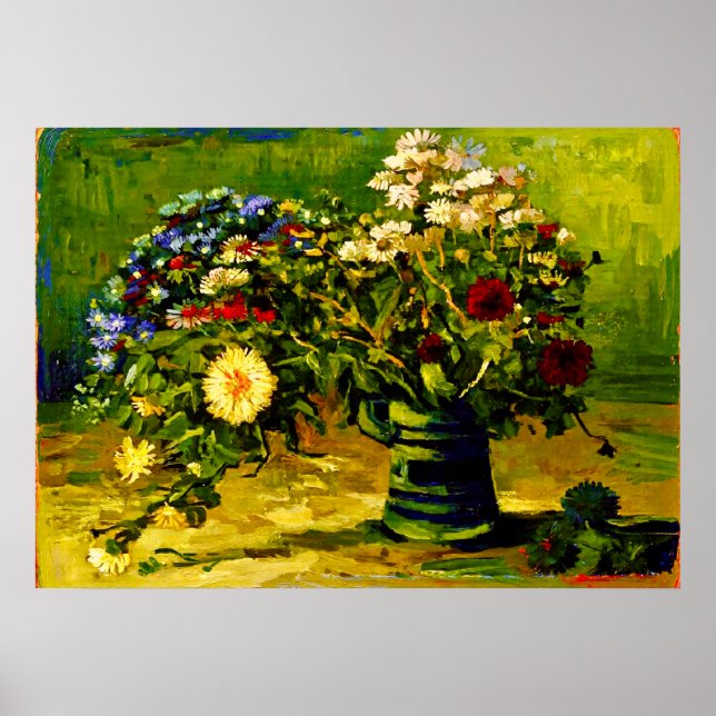 Affiche Vase de Van Gogh avec des marguerites (Devant)