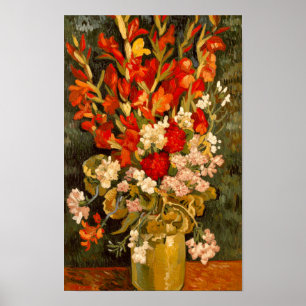 Affiche Vase de Van Gogh avec Glaïeuls et Œillets 