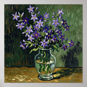 Affiche Vase de Van Gogh avec Morelle noire