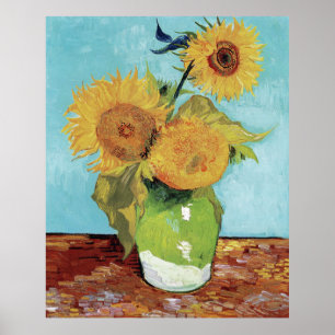 Affiche Vase de Van Gogh avec trois tournesols