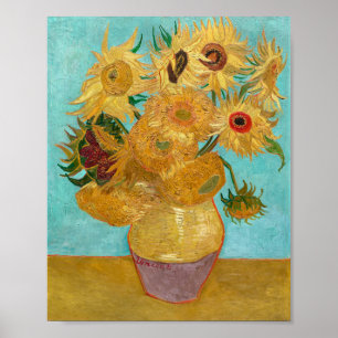 Affiche Vase de Vincent van Gogh avec douze tournesols