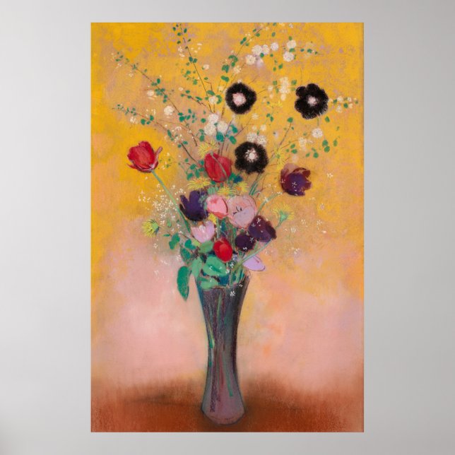 Affiche Vase des fleurs d'Odilon Redon (Devant)