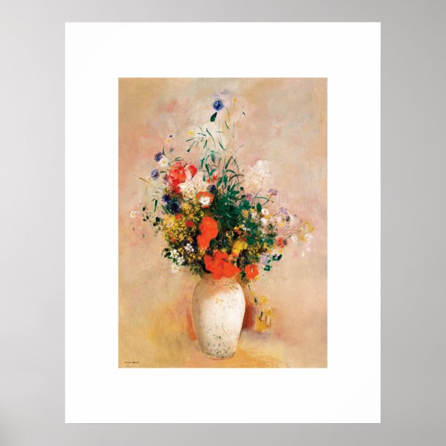 Affiche Vase des fleurs d'Odilon Redon (Devant)