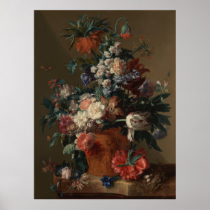 Affiche Vase des fleurs par Jan van Huysum