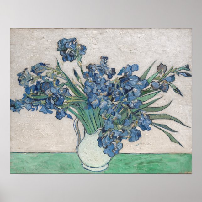 Affiche Vase d'Iris Violets de Van Gogh Peinture Florale (Devant)