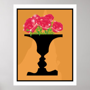 Affiche vase et faces
