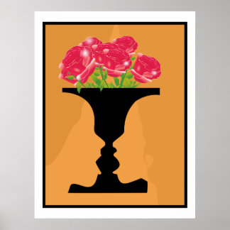 Affiche vase et faces