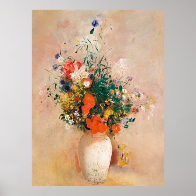 Affiche Vase of Flowers (Arrière - plan rose) (1906) par O (Devant)