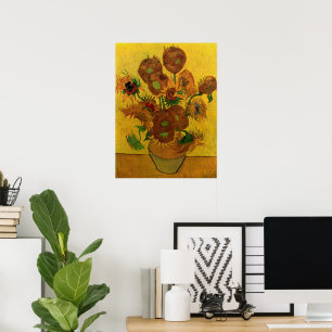 Affiche Vase Still Life avec 15 tournesols Vincent van Gog