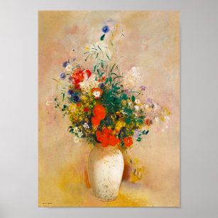Affiche Vase vintage des fleurs (1906) par Odilon Redon