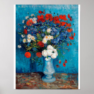 Affiche Vase with Cornflowers and Poppies, Van Gogh