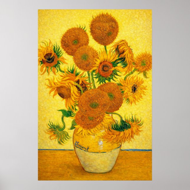 Affiche Vase with Fifteen Sunflowers by Vincent van Gogh (Devant)