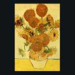 Affiche Vase with Fifteen Sunflowers, Van Gogh Fine Art<br><div class="desc">Still Life:Vase with Fifteen Sunflowers, Vincent van Gogh. Arles, August 1888. Oil on canvas, 93 x 73 cm. National Gallery, London. F 454, JH 1562 Vincent Willem van Gogh (30 March 1853 – 29 July 1890) was a Dutch Post-Impressionist artist. Some of his paintings are now among the world's best...</div>