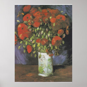 Affiche Vase with Red Poppies Vincent van Gogh