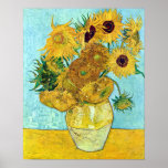 Affiche Vase With Twelve Sunflowers By Vincent Van Gogh<br><div class="desc">To the best of my knowledge these images are in public domain and believed to be free to use without restriction in the US. 
 Please contact me if you discover that any of these images are not in Public Domain.</div>