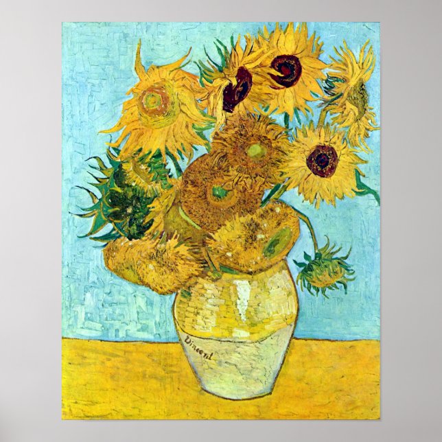 Affiche Vase With Twelve Sunflowers By Vincent Van Gogh (Devant)